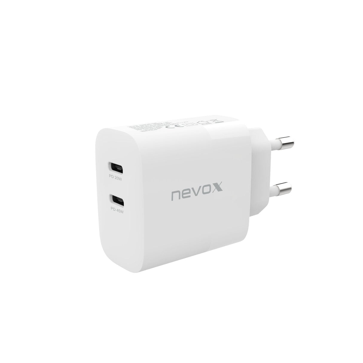 Nevox 45w Dual Usb-C Pd-Ladegerät Gan Weiss