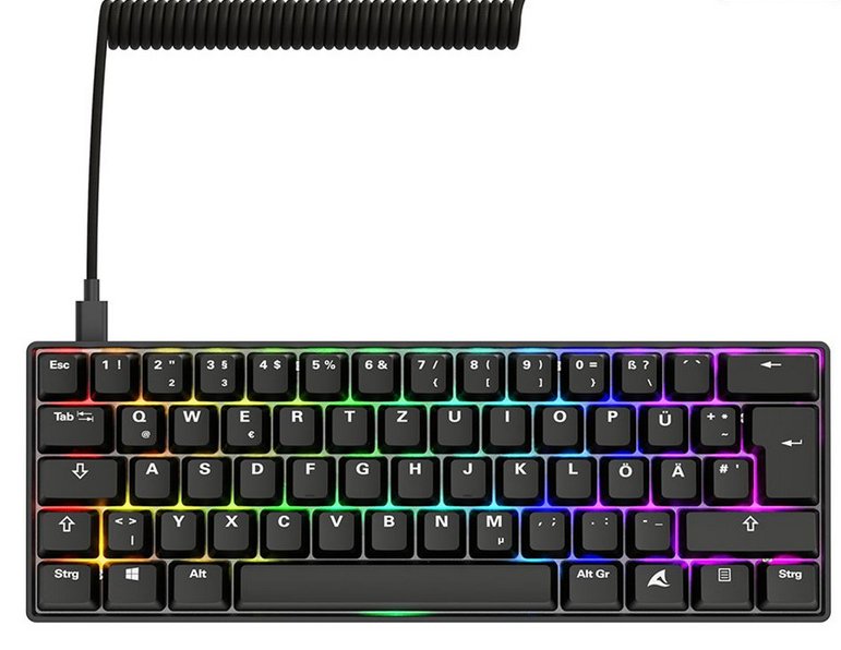 Sharkoon Skiller Sgk50 S4 Gen2 Pbt, Teclado De Juegos Negro, De-Layout, Gateron G Pro 3.0 Amarillo 4044951041930