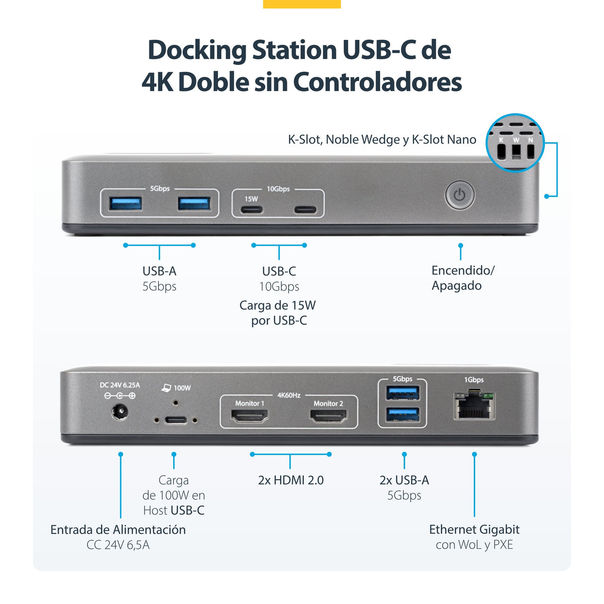 EAN 0065030921756 - StarTech.com 196UE-USBC-DOCK base para portátil y replicador de puertos Alámbrico USB 3.2 Gen 2 (3.1 Gen imagen 6
