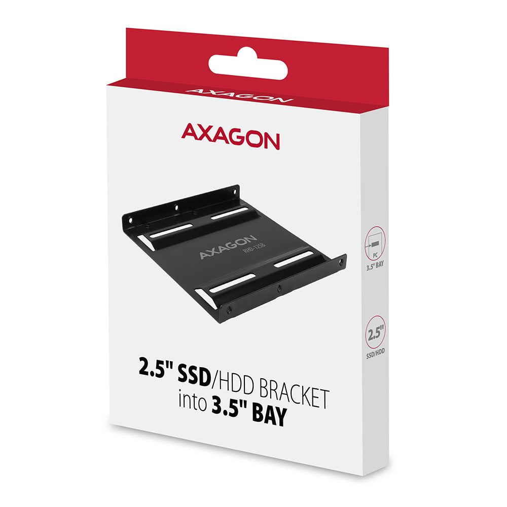 EAN 8595247905482 - Axagon RHD-125B Halterahmen für 1x 2.5\" im 3.5\" Slot - schwarz Negro Metal imagen 8