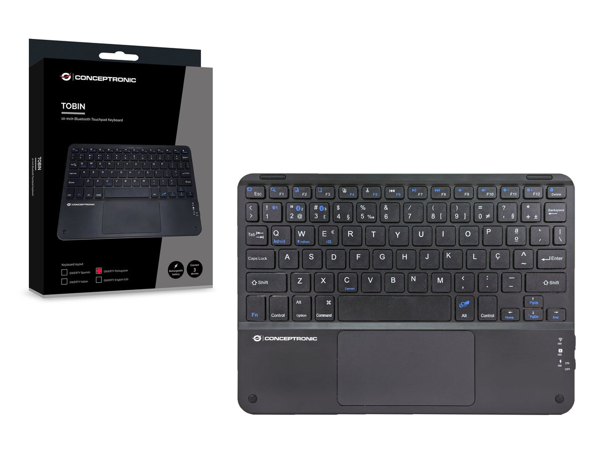 Conceptronic Wireless Teclado, Layout Portug. 10" Negro