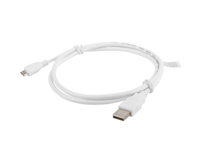 Lanberg Cable Usb M A Micro Usb M Ca-Usbm-10cc-0010-W Blanco 1 Metro