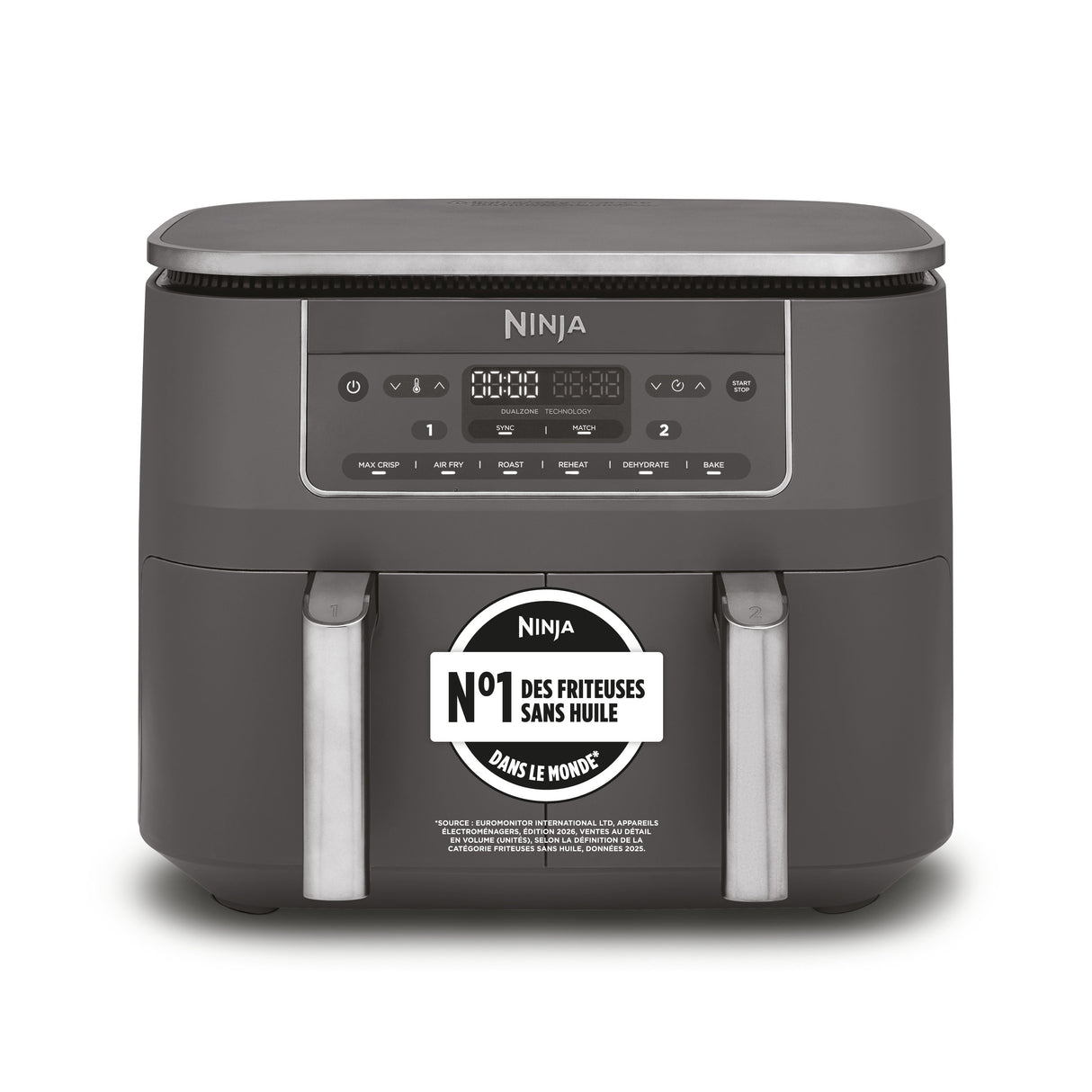 EAN 0622356322690 - Ninja DZ300EU freidora Doble 7,6 L Independiente 2470 W Freidora de aire caliente Gris imagen 9
