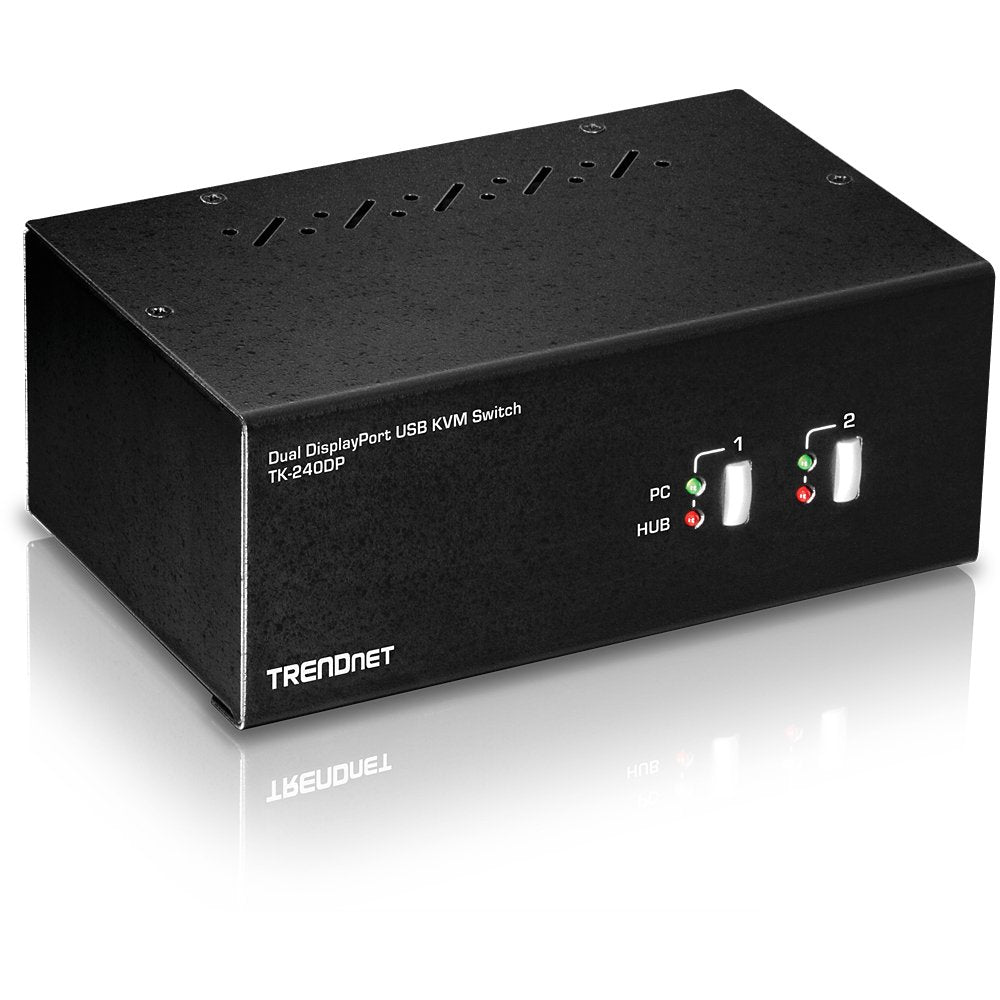 Trendnet Kvm 2-Port Displayport Switch Con Audio Usb 2.0 Hub