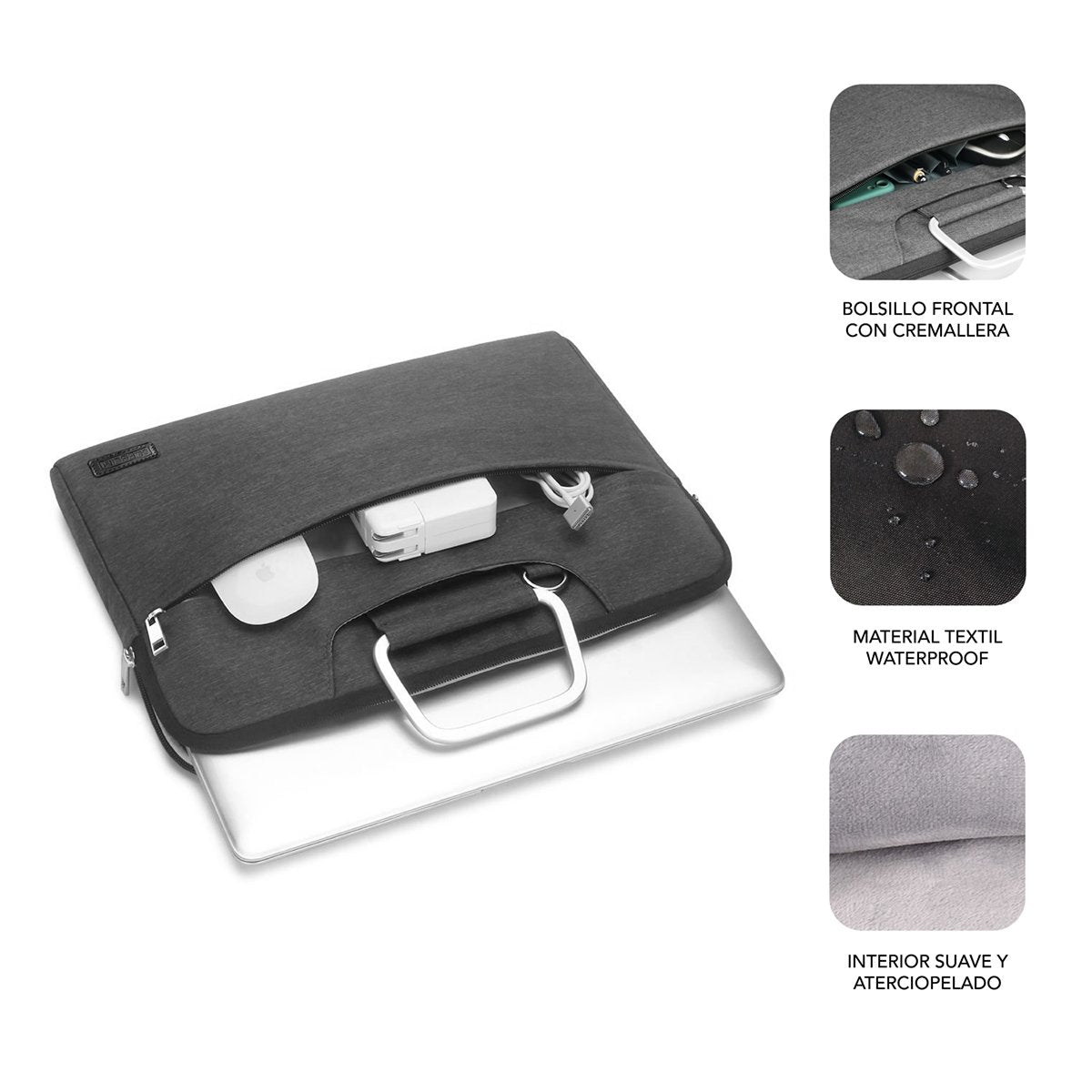 Maletín Subblim Business Laptop Sleeve Para Portátiles Hasta 15.6' Cinta Para Trolley Gris