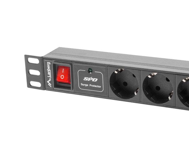 EAN 5901969414479 - Lanberg PDU-07F-0200-BK unidad de distribución de energía (PDU) 7 salidas AC 1U Negro imagen 3