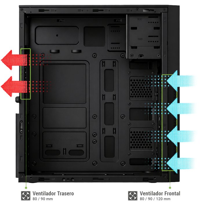 Caja Pc Atx Semitorre Coolbox A780 Gpu Max. 310mm Usb-C Color Negro