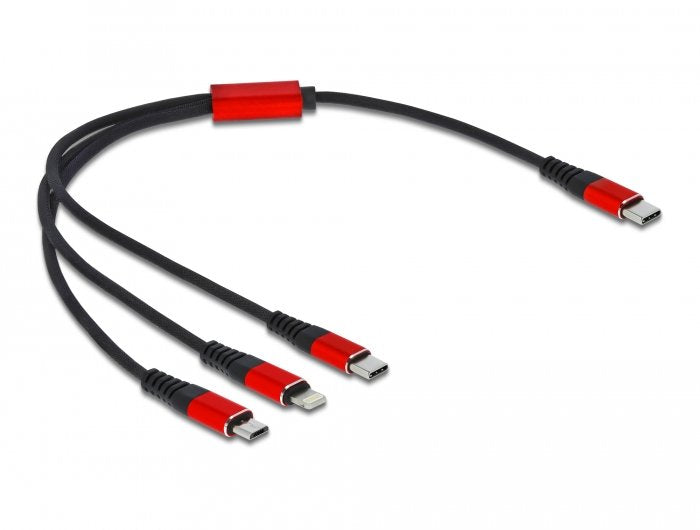 EAN 4043619867103 - DeLOCK 86710 cable USB USB 2.0 0,3 m USB C USB C/Micro-USB B/Lightning Negro, Rojo imagen 1