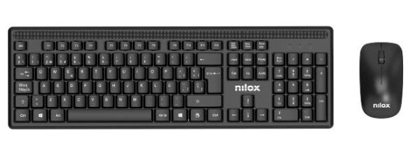EAN 8431775035201 - Nilox NXKMWE011 teclado Ratón incluido Oficina RF inalámbrico Español Negro imagen 1