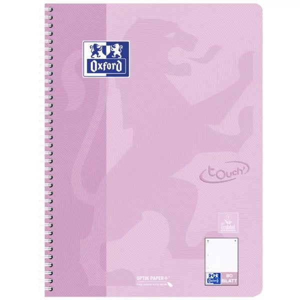 Oxford Touch Bloc Universitario Din A4 Cuadriculado Pastell Flieder, Pastell Azul, Pastell Rosa, Pastell Verde, Pastell Koralle