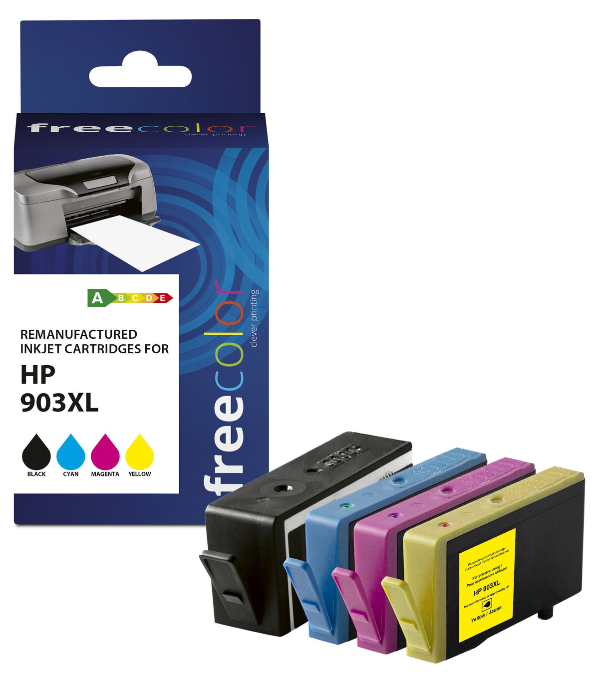 Cartucho Freecolor Hp 903xl Color Bk C M Y Remanufacturado