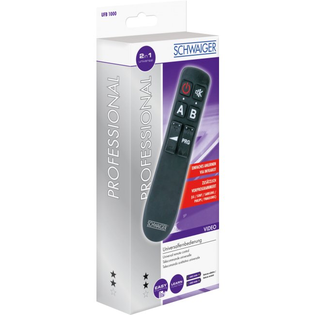 Schwaiger Ufb1000 533 Mando A Distancia Ir Inalámbrico Dvd/Blu-Ray, Tv, Sintonizador De Tv, Receptor De Televisión Botones