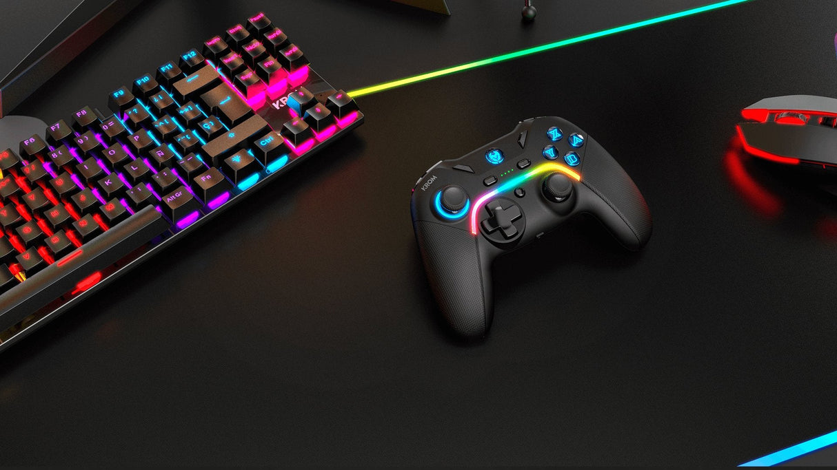Mando Gamepad Krom Gamming Kayros Argb Pc Switch Android Ios
