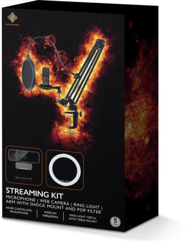 Deltaco Streaming Kit (Mikro, Lichtring, StNder U.A.)