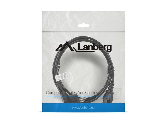 Cable De Alimentación Lanberg Ca-C13c-10cc-0018-Bk Conectores Schuko / Iec320 C13 1.8 Metros