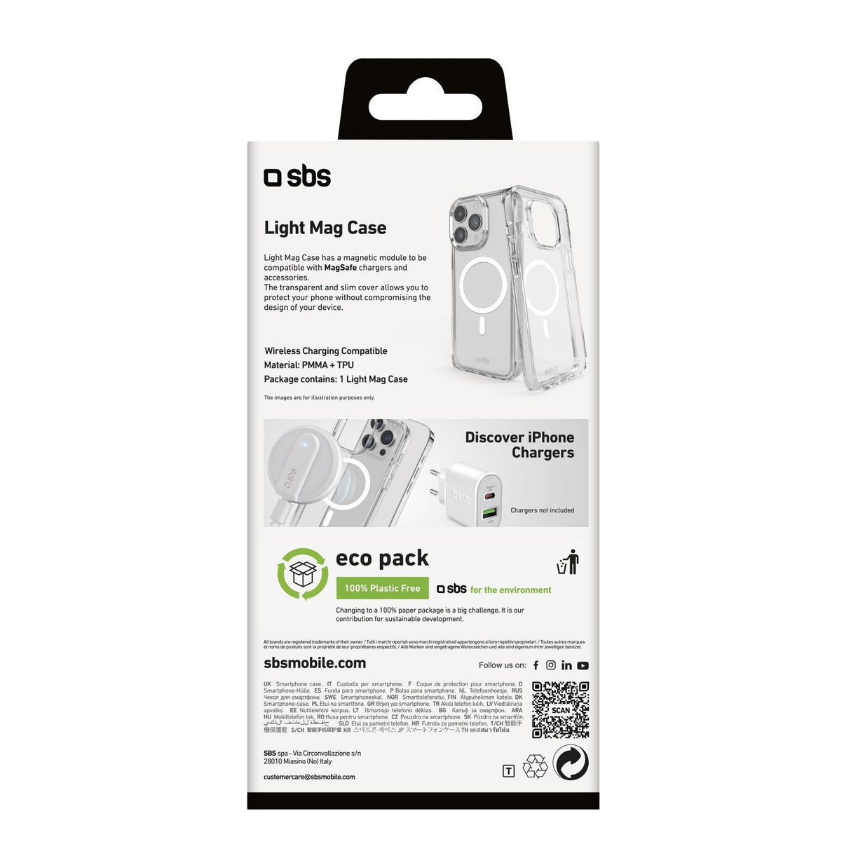 Sbs Light Mag Funda Compatible Para Iphone 16 Pro Transparentee