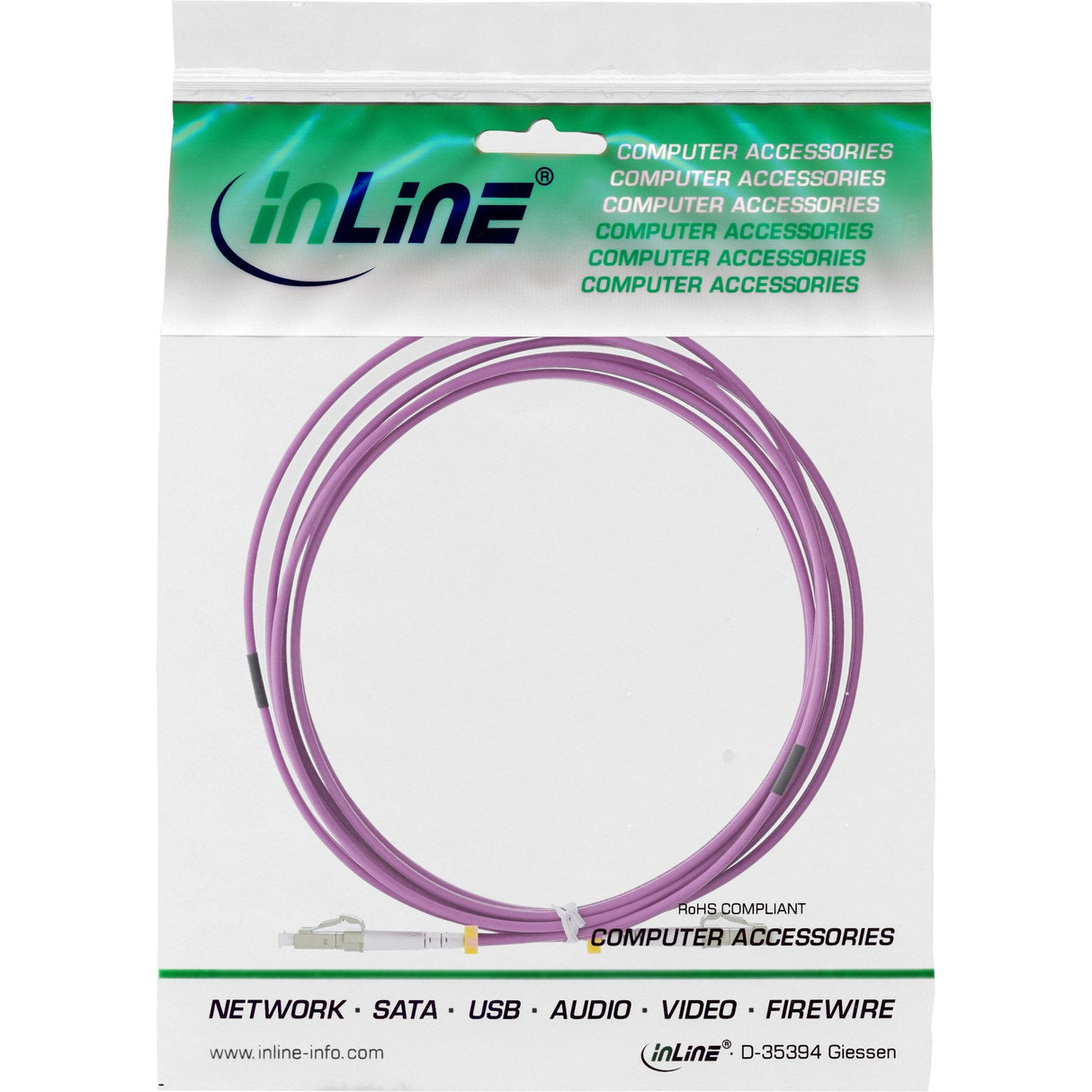 Cable Dúplex De Fibra Óptica Inline Lc/Lc 50/125?M Om4 1m