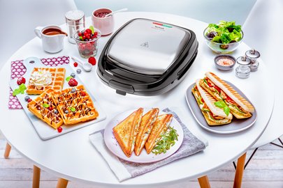 Sandwichera Tefal Sw341d12, 700 W Negro, Acero Inoxidable
