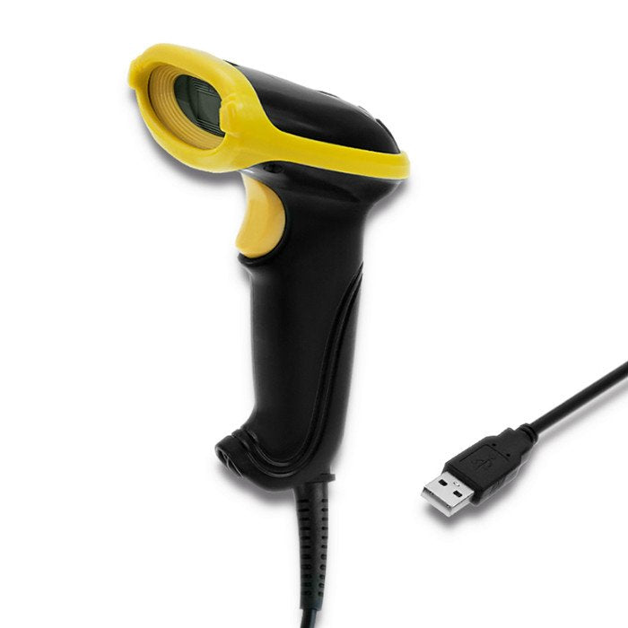 EAN 5901878508672 - Qoltec 50867 lector de código de barras Lector de códigos de barras portátil 1D/2D Laser Negro, Amarillo imagen 1