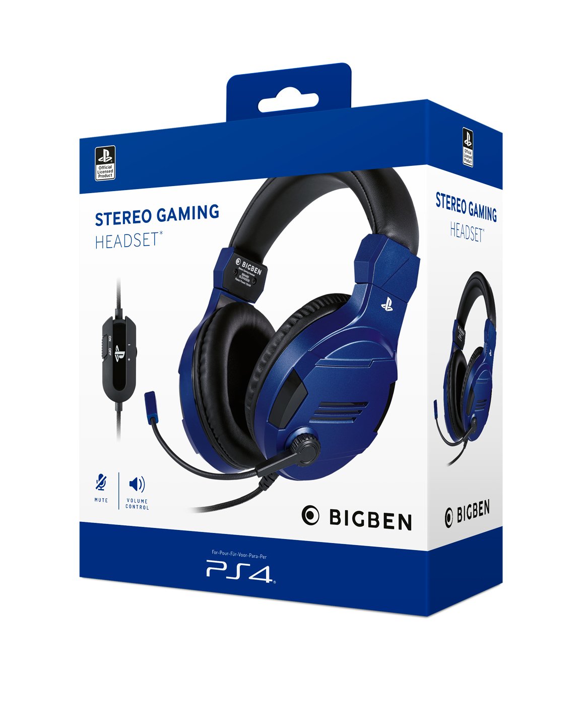 Auriculares Nacon Ps4ofheadsetv3blue Bigben Con Micrófono Azul
