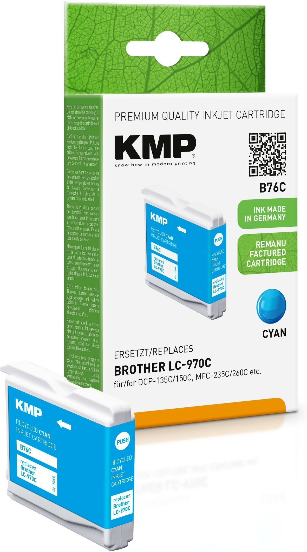 Kmp Cartucho Brother Lc-970c 300 S. Cyan Remanufactured