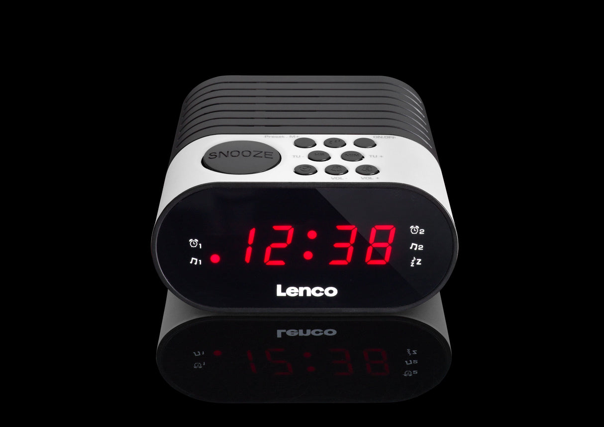 Lenco Cr-07 Radio Reloj Negro, Blanco