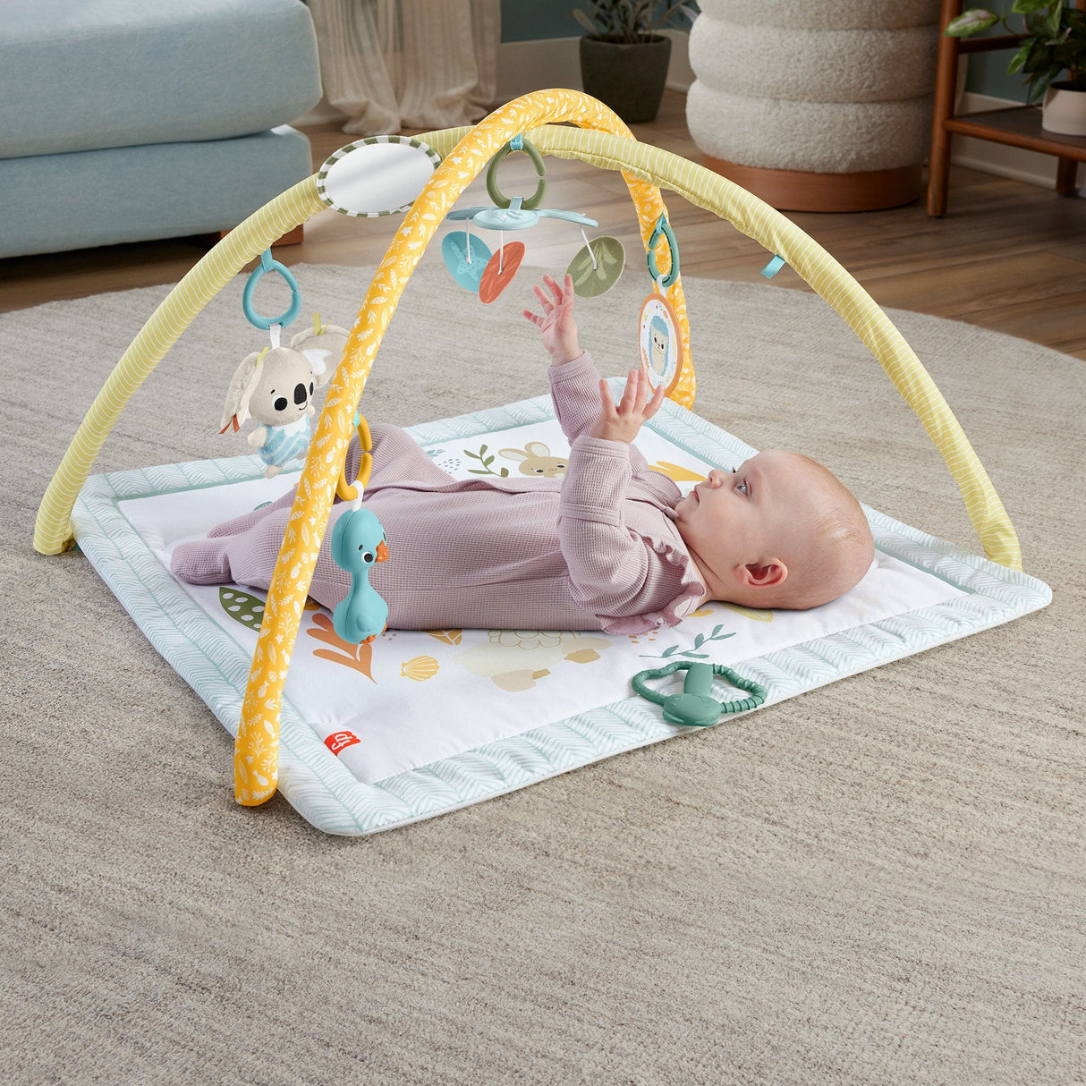 Gimnasio Para Recién Nacidos Simply Senses De Fisher-Price (Sensimals '24), Arco/Manta De Juego