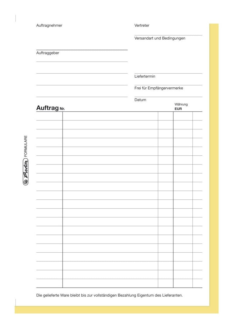 Herlitz Formularbuch"Auftrag 102" Din A5 2 X 880526 - Material De Oficina - A5