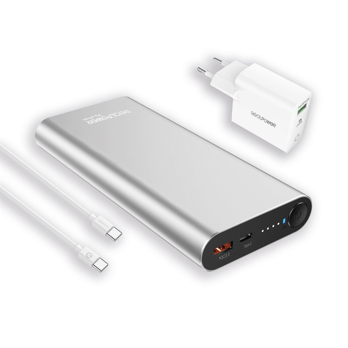 EAN 4040895010568 - RealPower PB-20000PD Ión de litio 20000 mAh Aluminio imagen 1