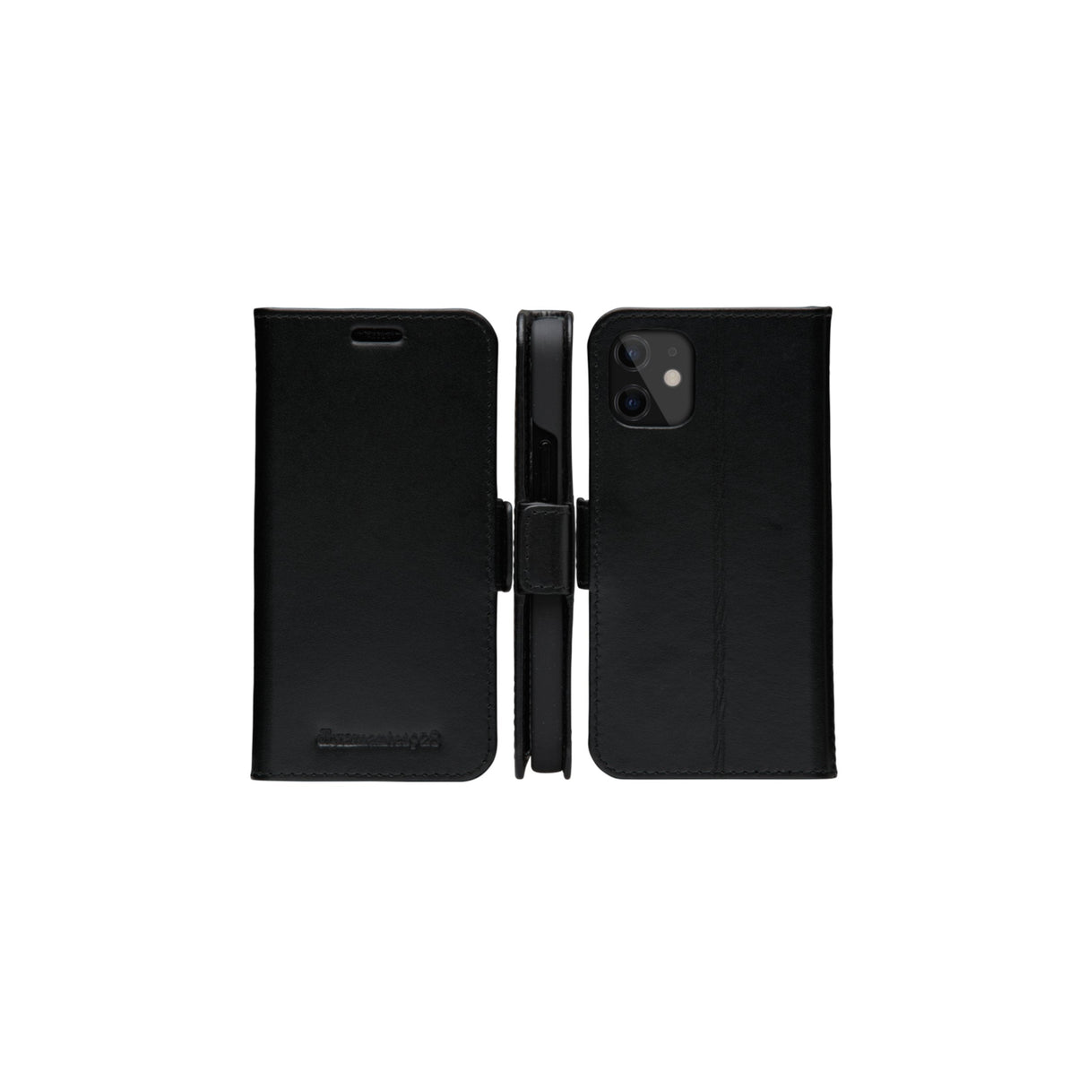 Dbramante1928 Copenhagen Slim Funda Con Tapa Para Teléfono Móvil Cuero De Grano Entero Negro Para Apple Iphone 12 Mini