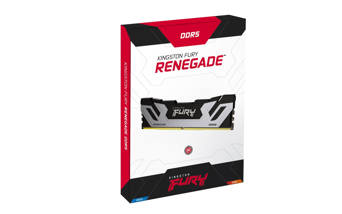 Memoria Kingston Fury 24 Gb 24x1gb Ddr5-8800, Ram Plateado/Negro, Kf588cu42rs-24, Renegade, Intel Xmp Kf588cu42rs-24