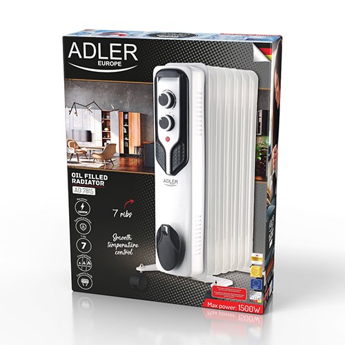 EAN 5903887805902 - Adler AD 7815 calefactor eléctrico Interior Blanco 1500 W Radiador de aceite eléctrico imagen 6