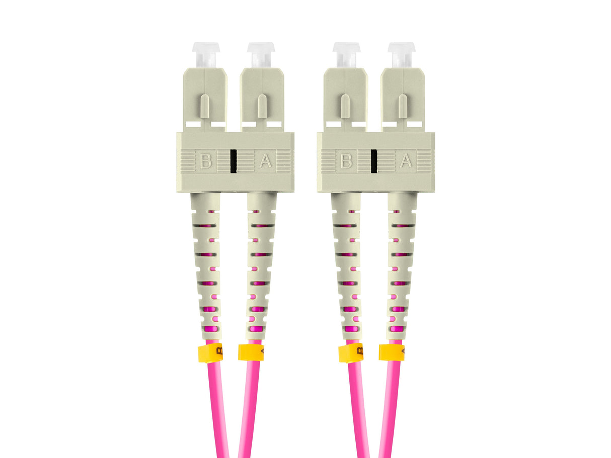 Cable Fibra Óptica 1m Lanberg Multi Sc/Upc-Sc/Upc Duplex Om4 50/125 Lszh Violeta