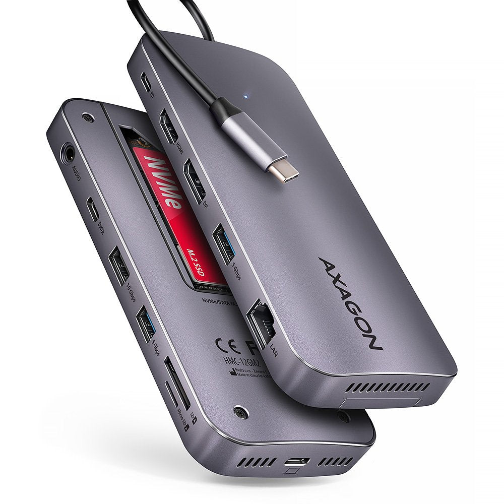 EAN 8595247907783 - Axagon HMC-12GM2 base para portátil y replicador de puertos Alámbrico USB 3.2 Gen 2 (3.1 Gen 2) Type-C Gr imagen 1