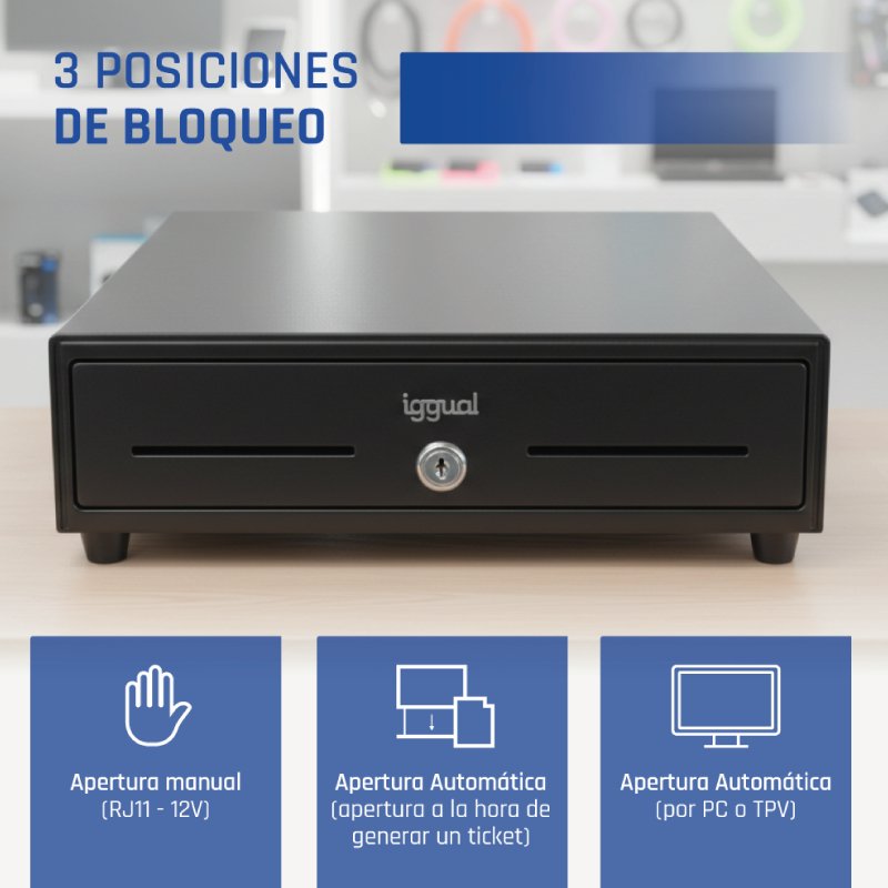 EAN 8435364320709 - iggual IRON-XS Cajón de efectivo automático y manual imagen 4