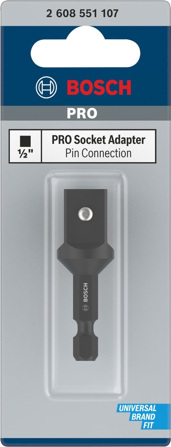 Adaptador Bosch Professional Para Llave De Vaso Hexagonal De 1/4'' > Control De Impacto Cuadrado De 1/2" 2608551107