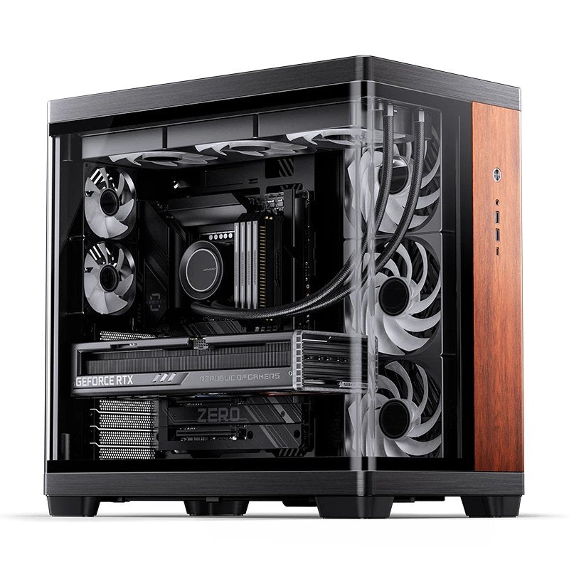 Caja Atx Jonsbo Tk-4 Wood Cristal Templado Negro
