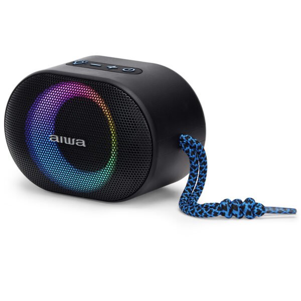 Altavoz Bluetooth Aiwa Bst-330 Blue Bt 5.0 Tws Micro Integrado 10w Rms Hyperbass Ipx6 Iluminacion Rgb Bateria 1500mah