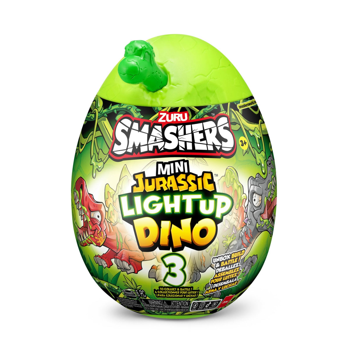 Figura Zuru Smashers - Jurassic Light Up Dino Egg Mini Series 1, Artículos Surtidos 74107sq1