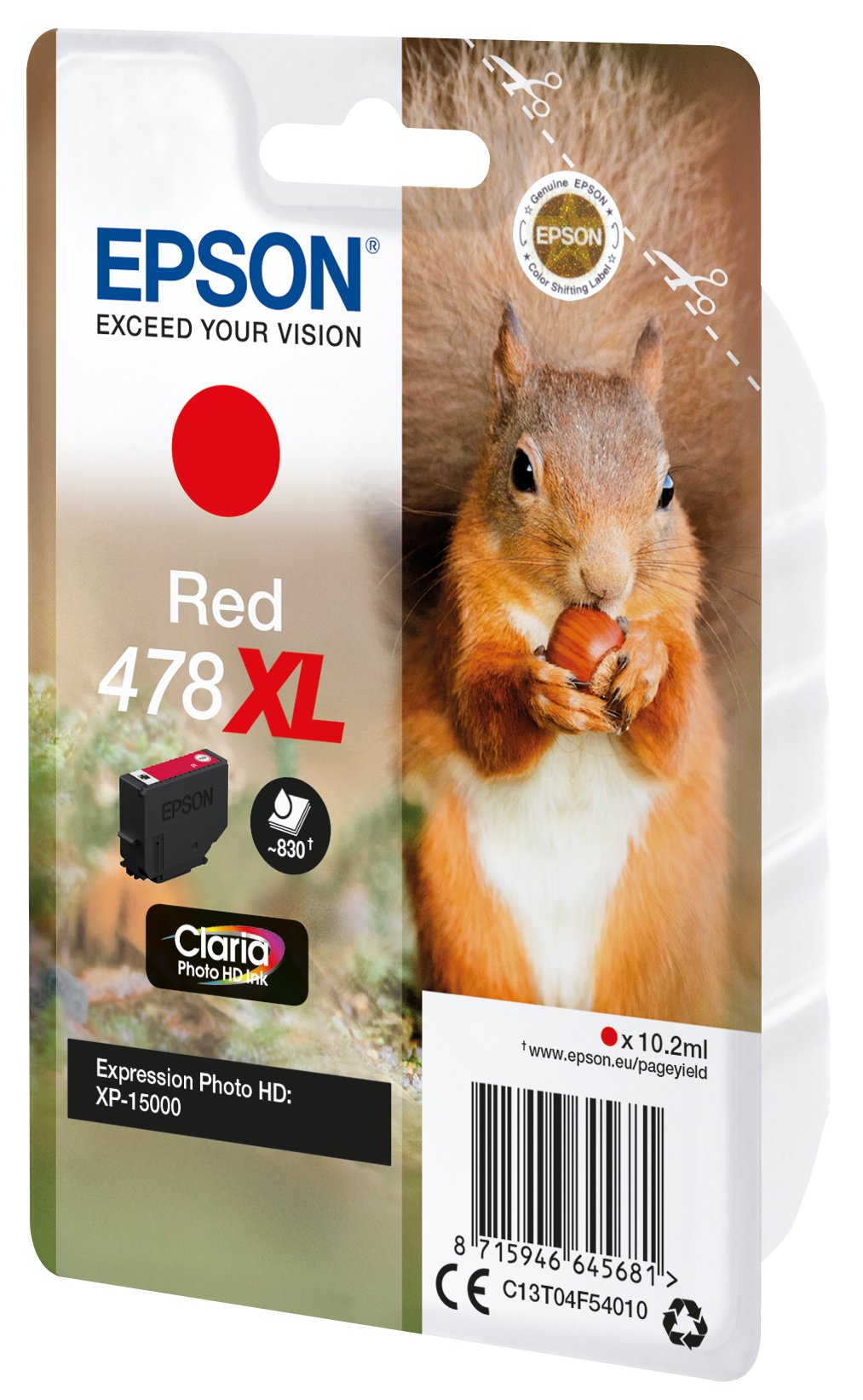 Cartucho De Tinta Epson C13t04f54010 Singlepack Rojo 478xl Claria Photo Hd Ink Para Expression Home Hd Xp-15000