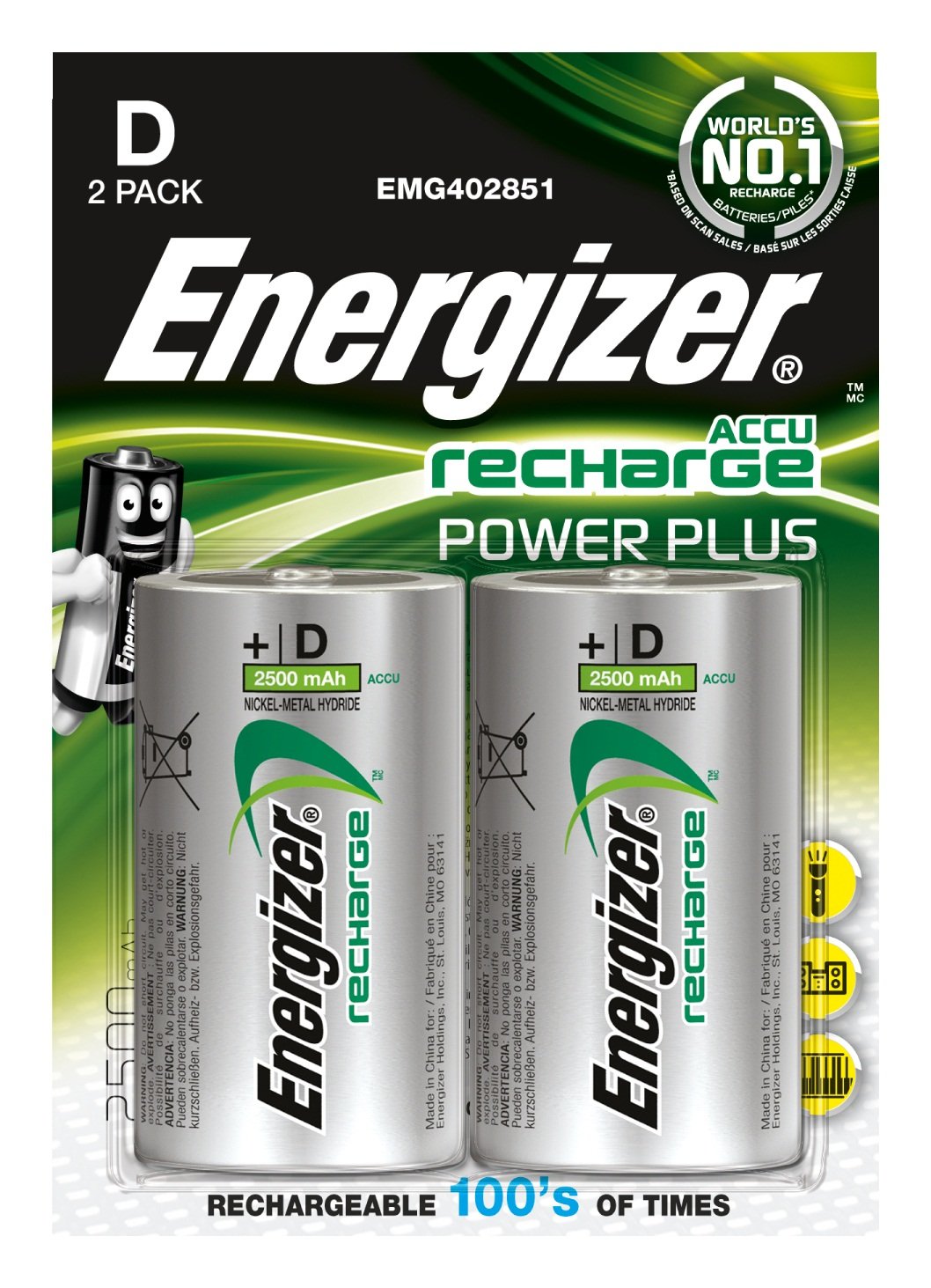 Energizer Power Plus Pila Recargable Hr20 2500mah Blister*2