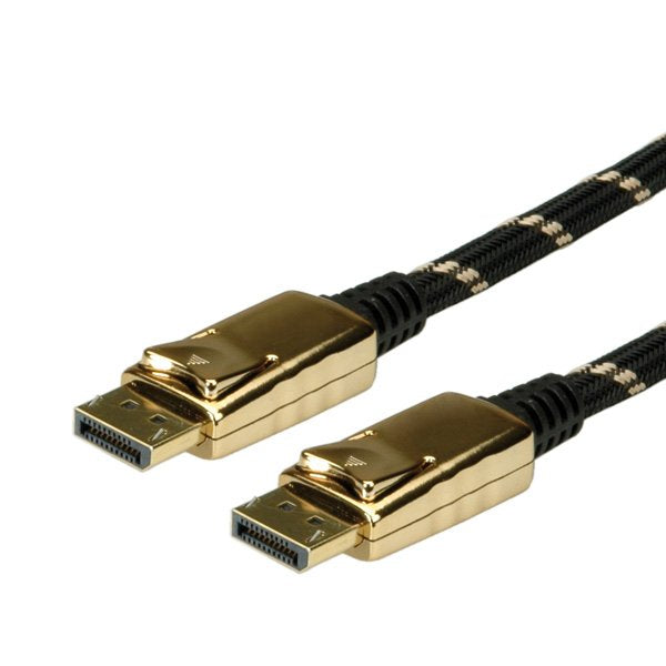 Roline 11.04.5644 Cable Displayport 1 M Negro, Oro (Roline Gold Displayport Cable Dp-Dp. M/M. 1.0m)