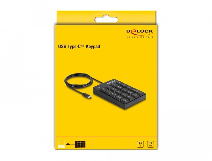 Teclado Numerico Delock 12108 Usb Type-C 19 Teclas Negro