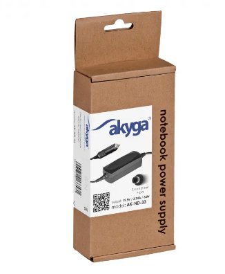 EAN 5901720133571 - Akyga AK-ND-33 adaptador e inversor de corriente Auto 65 W Negro imagen 2