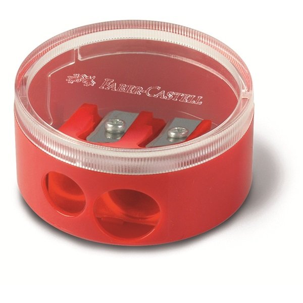 Sacapuntas Faber-Castell 185418 Manual Negro, Azul, Rojo