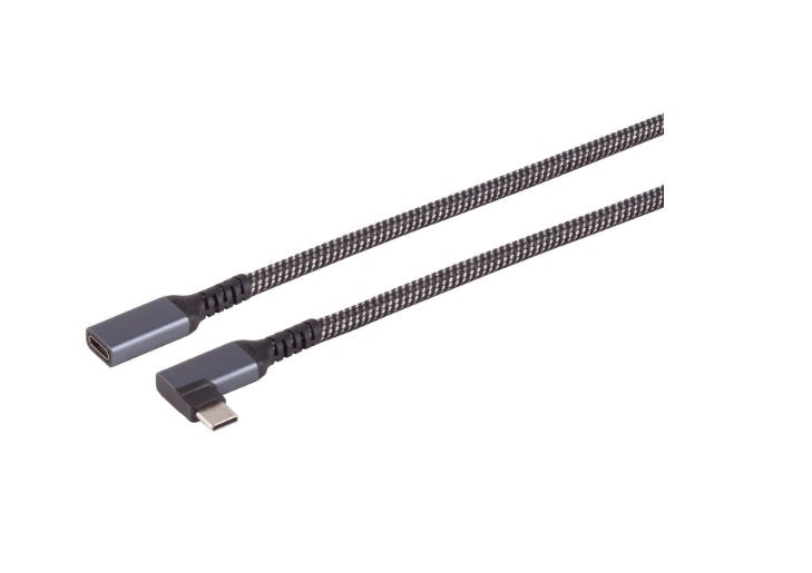 Verlängerungscable Usb-C 3.2 90° Pd Textilummantelung 0,5m