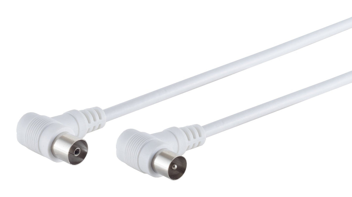 S-Impuls Koaxkabel 2x Winkel, >80 Db, Blanco, 7,5m