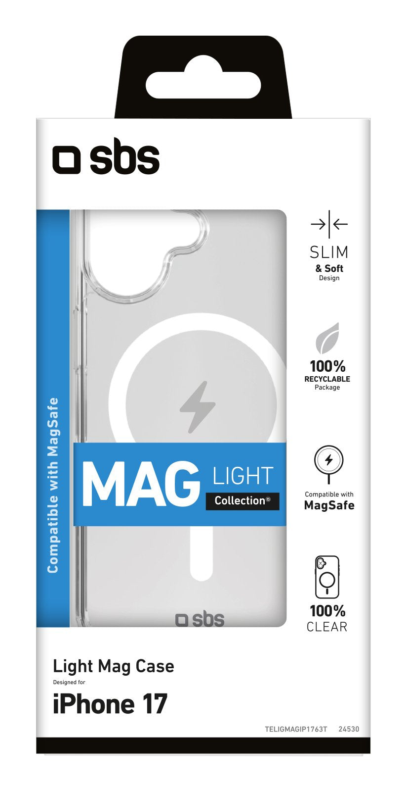 EAN 8018417524530 - SBS TELIGMAGIP1763T funda para teléfono móvil 16 cm (6.3") Transparente imagen 2