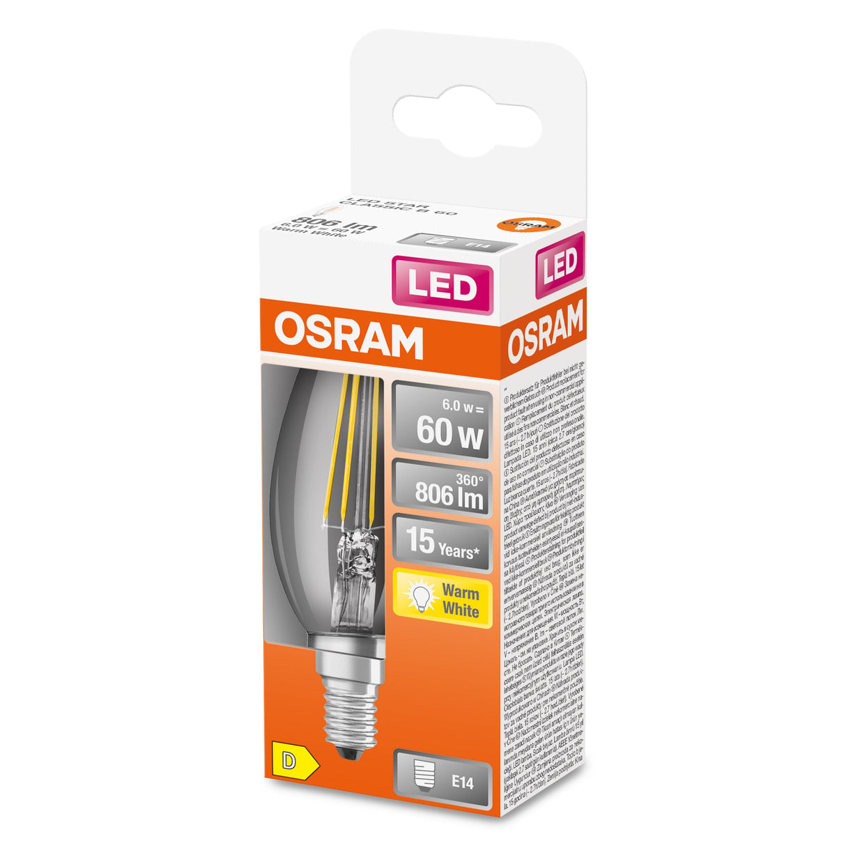 EAN 4058075434981 - Osram STAR lámpara LED Blanco cálido 2700 K 5,5 W E14 D imagen 3