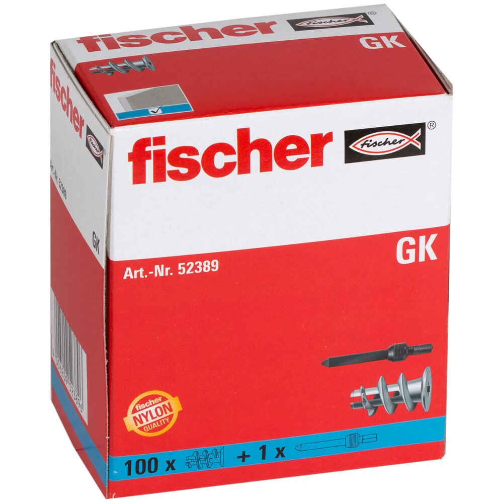 EAN 4006209523896 - Fischer 52389 tornillo de anclaje y taco 100 pieza(s) Enchufe de pared 22 mm imagen 2